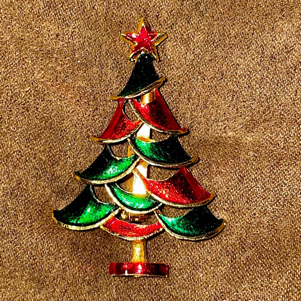 Vintage Christmas Tree Pin Brooch